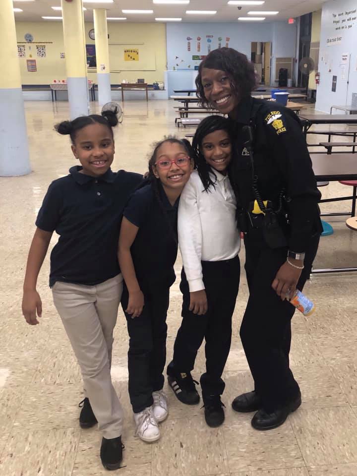 Police Officer with Students